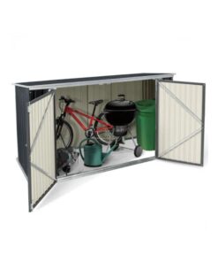 Abri de Jardin Verrouillable en Acier Gris Anthracite Neuf